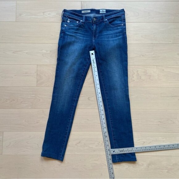 AG Adriano Goldschied The legging super skinny blue stretchy soft denim short 28 - Picture 7 of 9